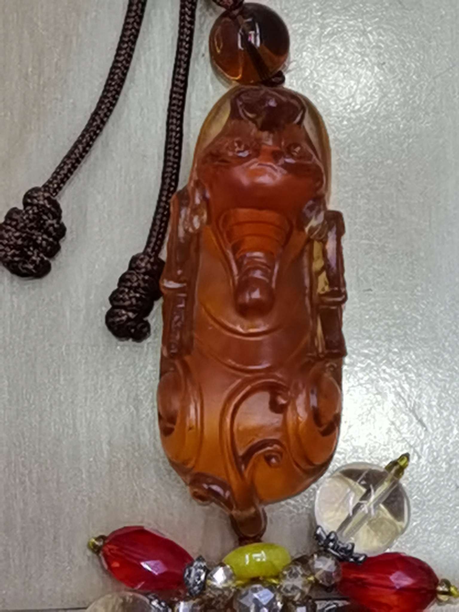 Hongyu Handicrafts Pendant, Glazed Qilin car hanging details Picture