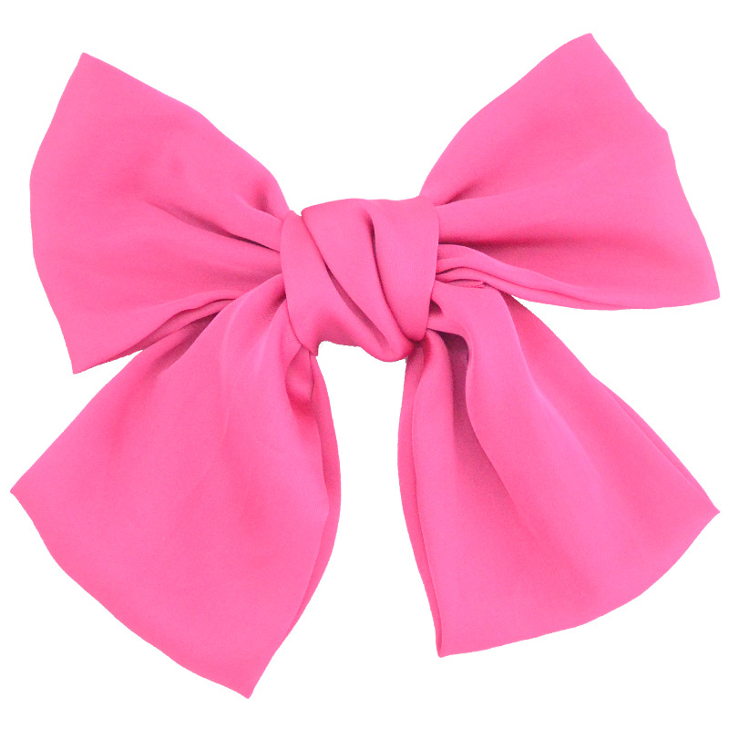 New Korean Version Of Women's Hair Accessories Girl Back Head Solid Color Big Bow Hairpin Spring Clip Net Red Ins Hair Accessories undefined