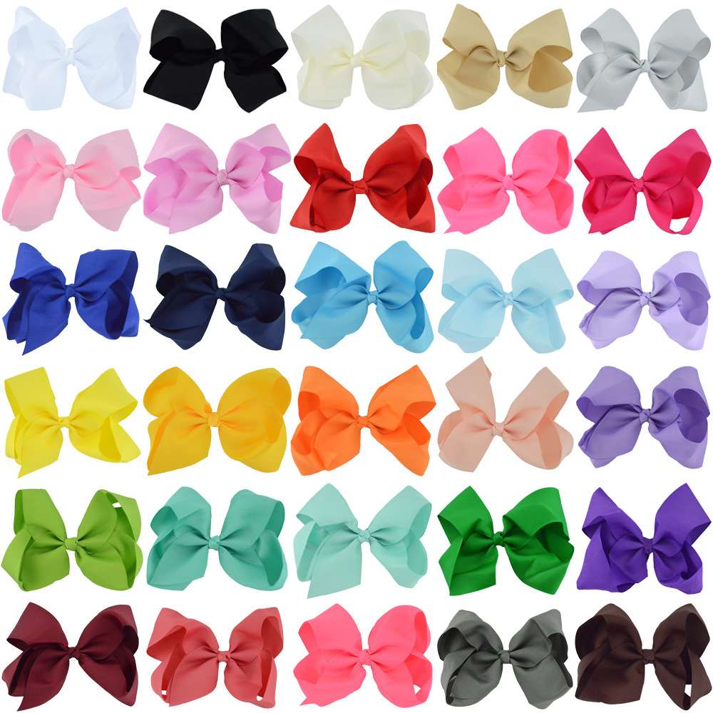 Europe and the United States popular children warped 6 inch fashion solid color bubble flower bow accessories 30 color without clip support custom thumbnail
