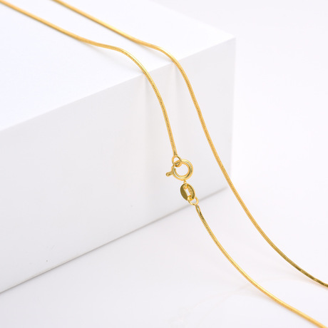 Silver-plated rose gold necklace, cross chain, box chain, water wave chain, bare chain, collarbone chain factory direct sales and wholesale details Picture