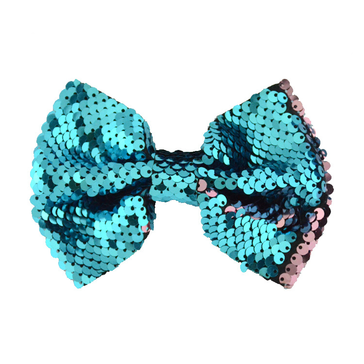 European and American hot sales of two pieces of bowknot can turn over pieces of accessories fish-scale pieces of two-color tie accessories children hairpin two-color accessories without clips can be customized processing thumbnail