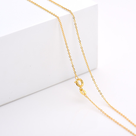 Silver-plated rose gold necklace, cross chain, box chain, water wave chain, bare chain, collarbone chain factory direct sales and wholesale undefined
