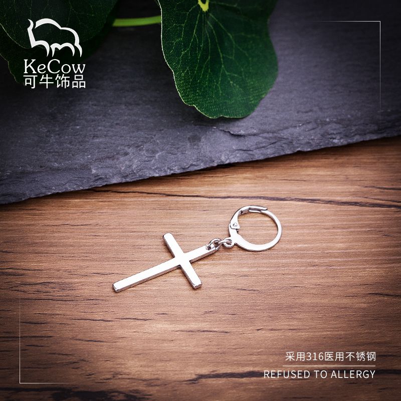 Changsheng Jewelry offers simple and personalized stainless steel cross stud earrings for export Item Picture