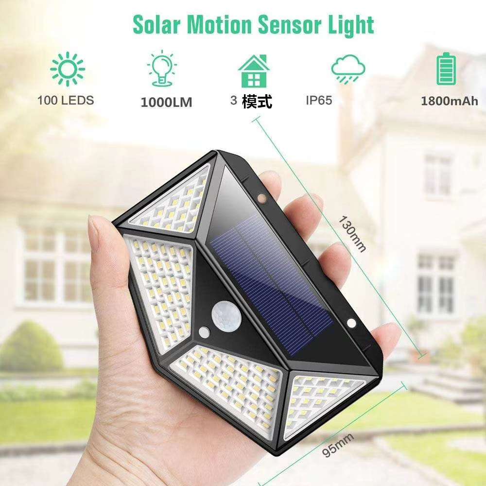 Solar Wall Lamp Intelligent Human Body Induction Luminescence Three Luminescent Modes Patch High-Light Bead High-Capacity Battery Polycrystalline Silicon Solar Panel Brightness details Picture
