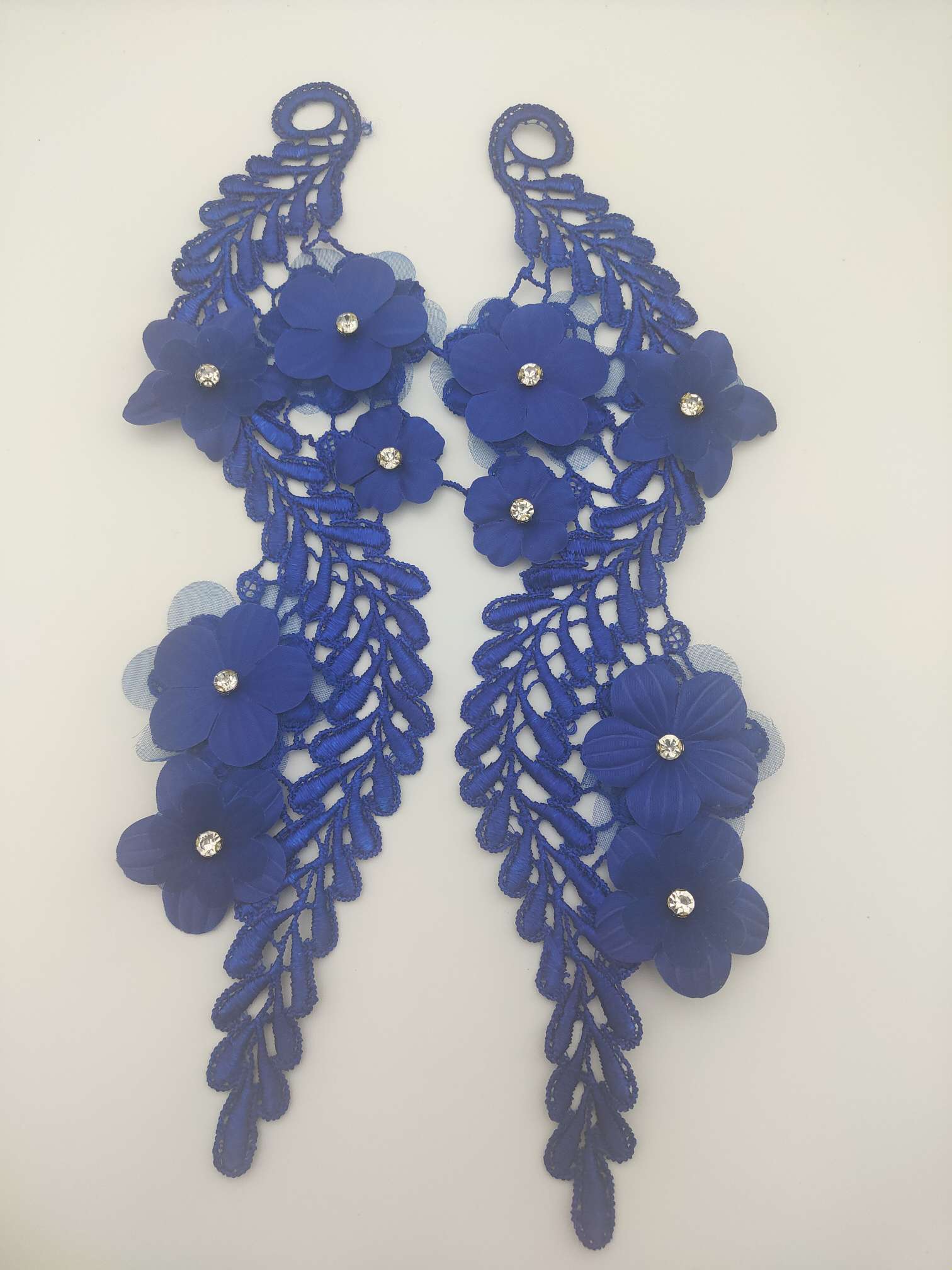 Polyester-polyester double-flower hand-stitched beaded flower clothing accessories, DIY collar flower wedding dress decoration 1-9 undefined