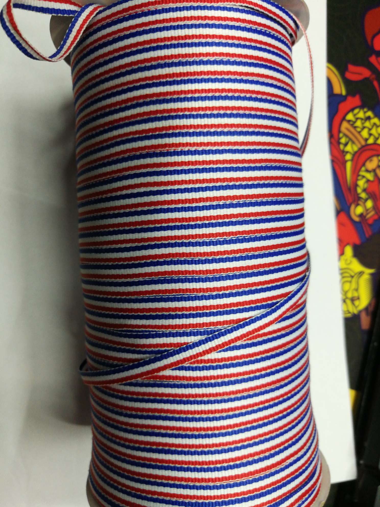 涤纶兰白红0.5CM，每米价格