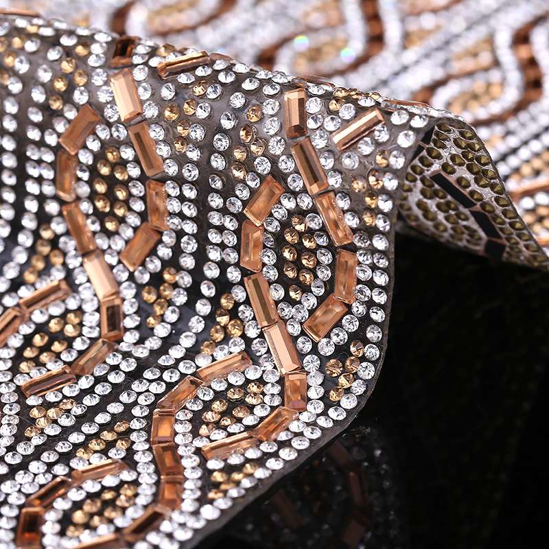 玻璃白加水晶黄 工艺品服装 胶网烫钻细节图