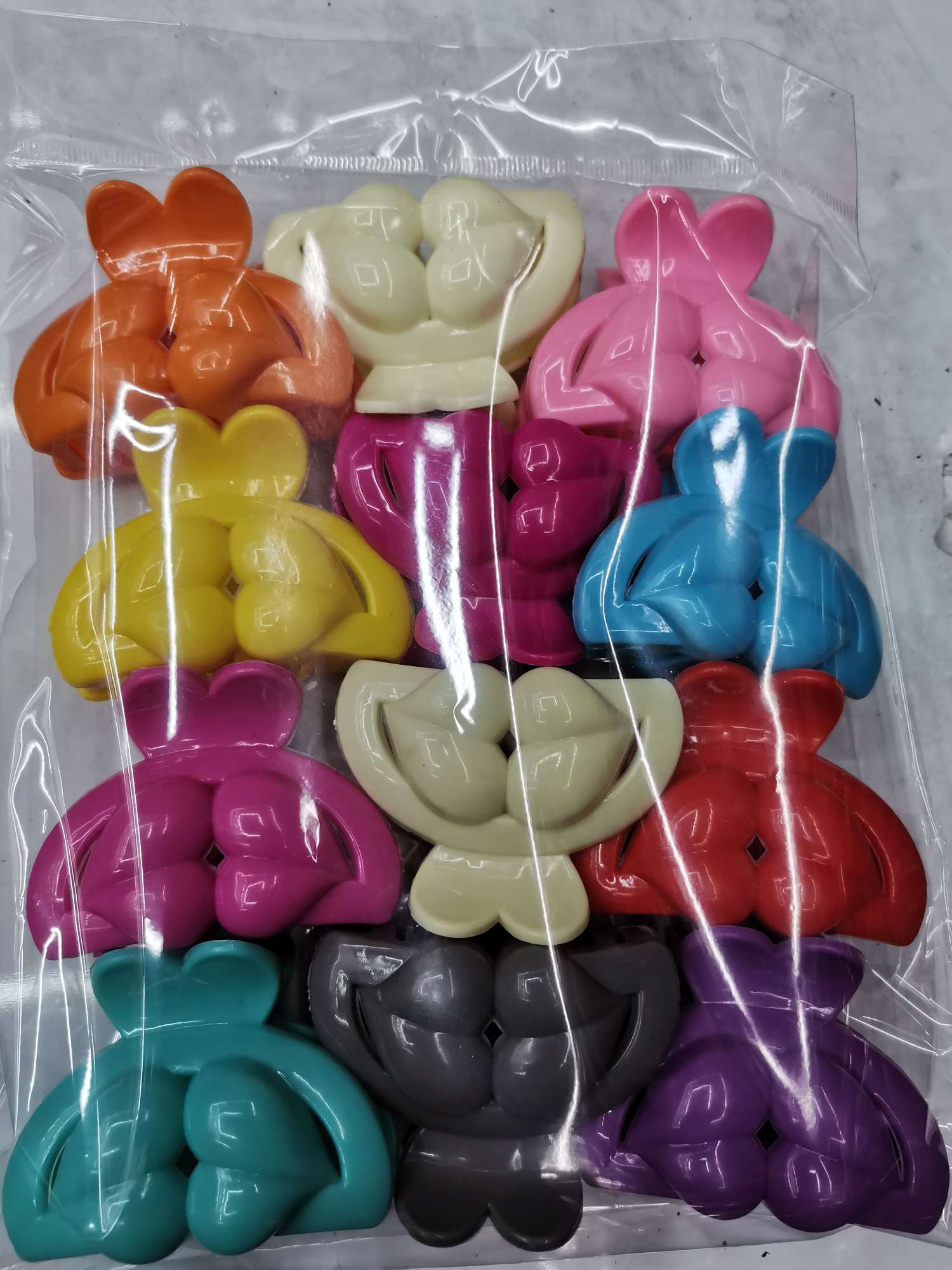 6. Colorful double peach hair pins thumbnail