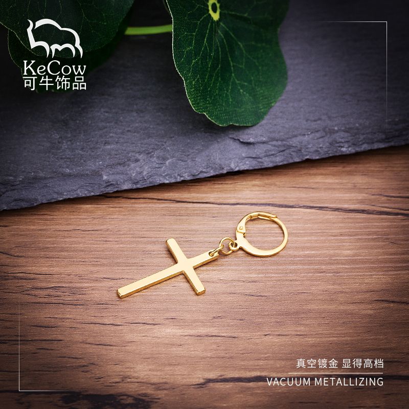 Changsheng Jewelry offers simple and personalized stainless steel cross stud earrings for export details Picture