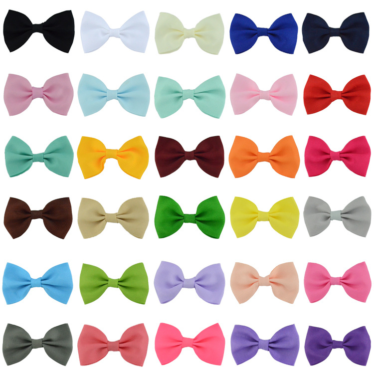 Children's hair accessories shoes and hats clothing supply hot hand color rib ribbon lovely bow without clip support processing custom thumbnail