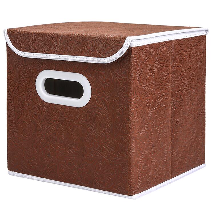 无纺布气眼收纳箱 凤尾花方形收纳箱25.25.25CM详情图8