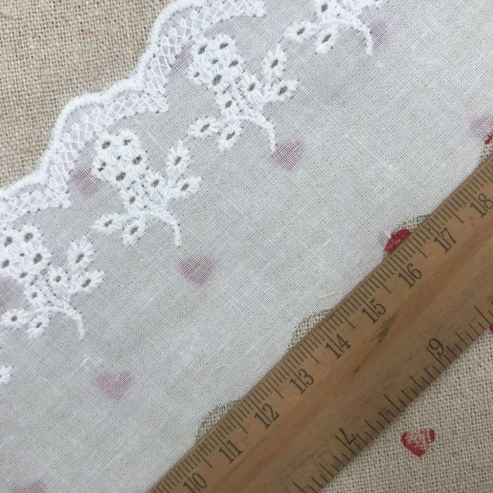 店长推荐 纯棉花边 宽度6.5cm 漂白半漂色 服装金典辅料 直销现货细节图