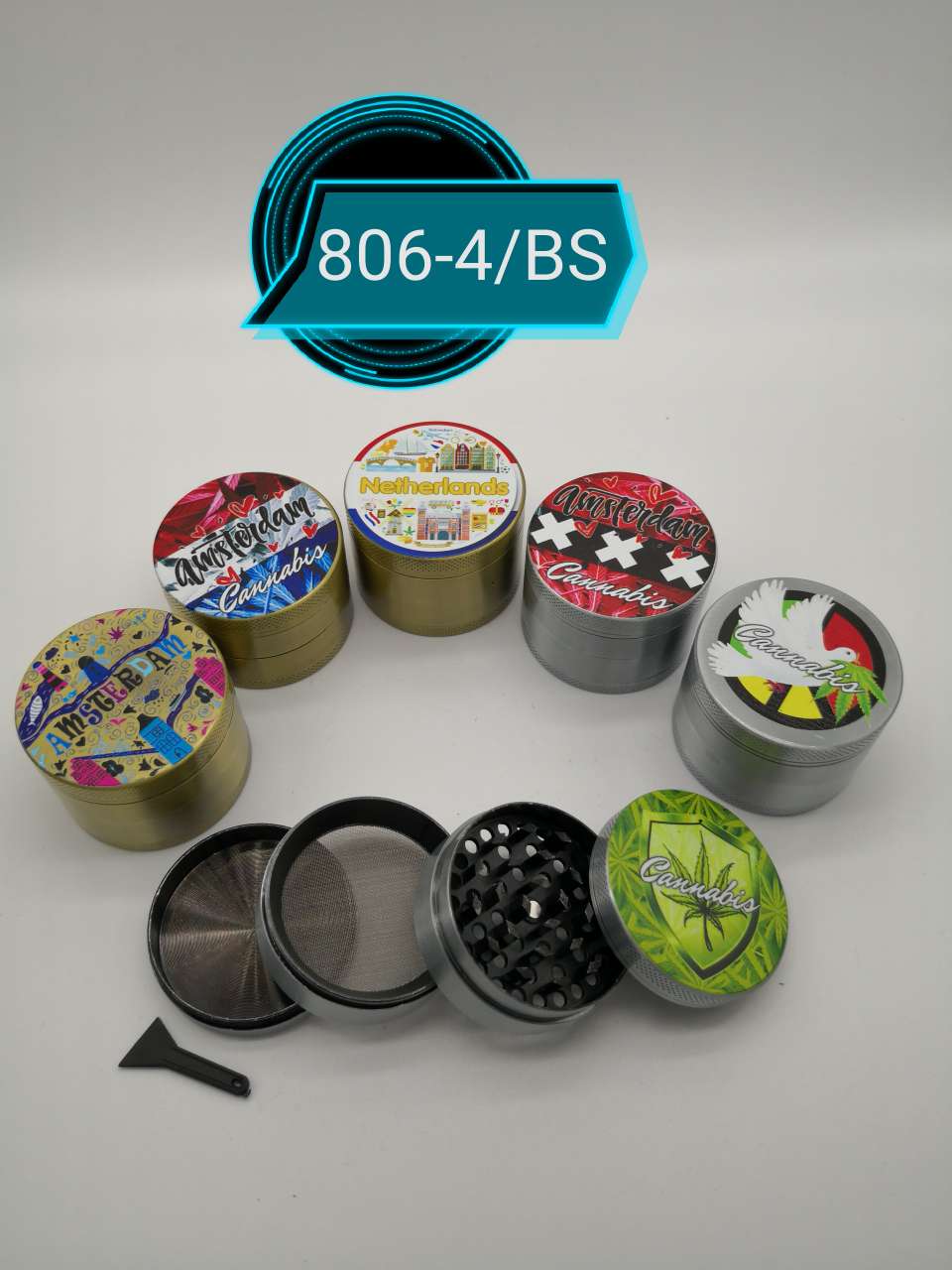 806-3彩印磨烟器 图案多（爆款）直径50mm 一件144个起做细节图