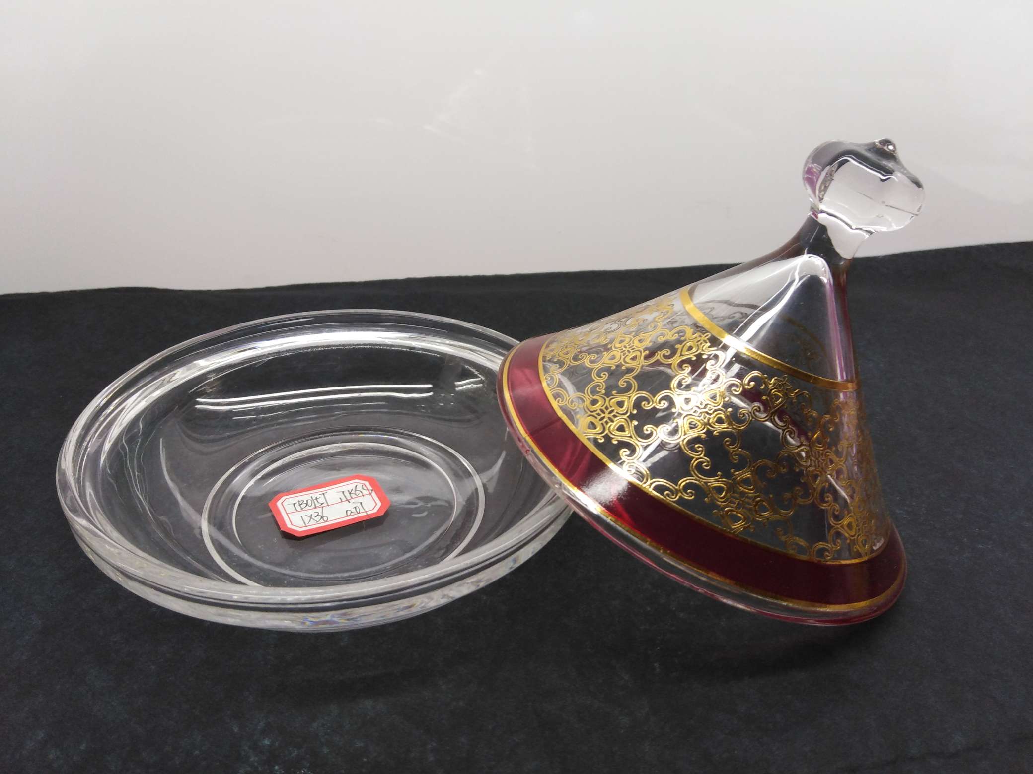 Factory direct sales of lead-free glass water drop beads European-style sugar jar salad bowl 015T Item Picture