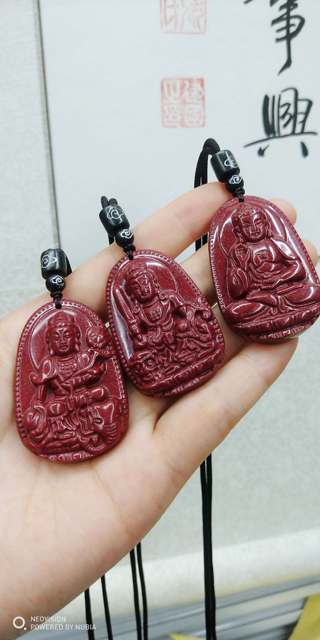 紫金砂朱砂八大守护神大号项链搭配祥云链子