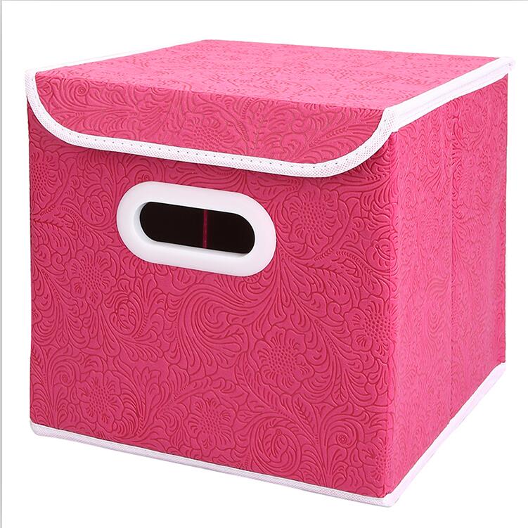 无纺布气眼收纳箱 凤尾花方形收纳箱25.25.25CM详情图9