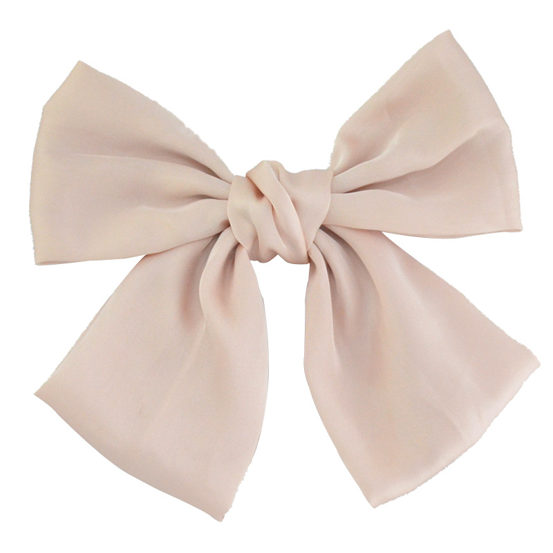 New Korean Version Of Women's Hair Accessories Girl Back Head Solid Color Big Bow Hairpin Spring Clip Net Red Ins Hair Accessories Specification drawing