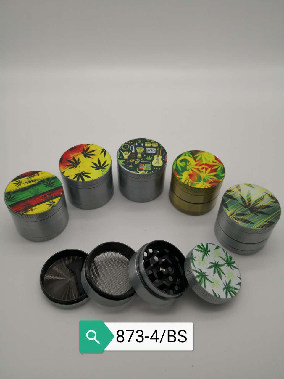 SW877-4四层彩印磨烟器 直径40mm 图案多款（爆款）一件240个起做