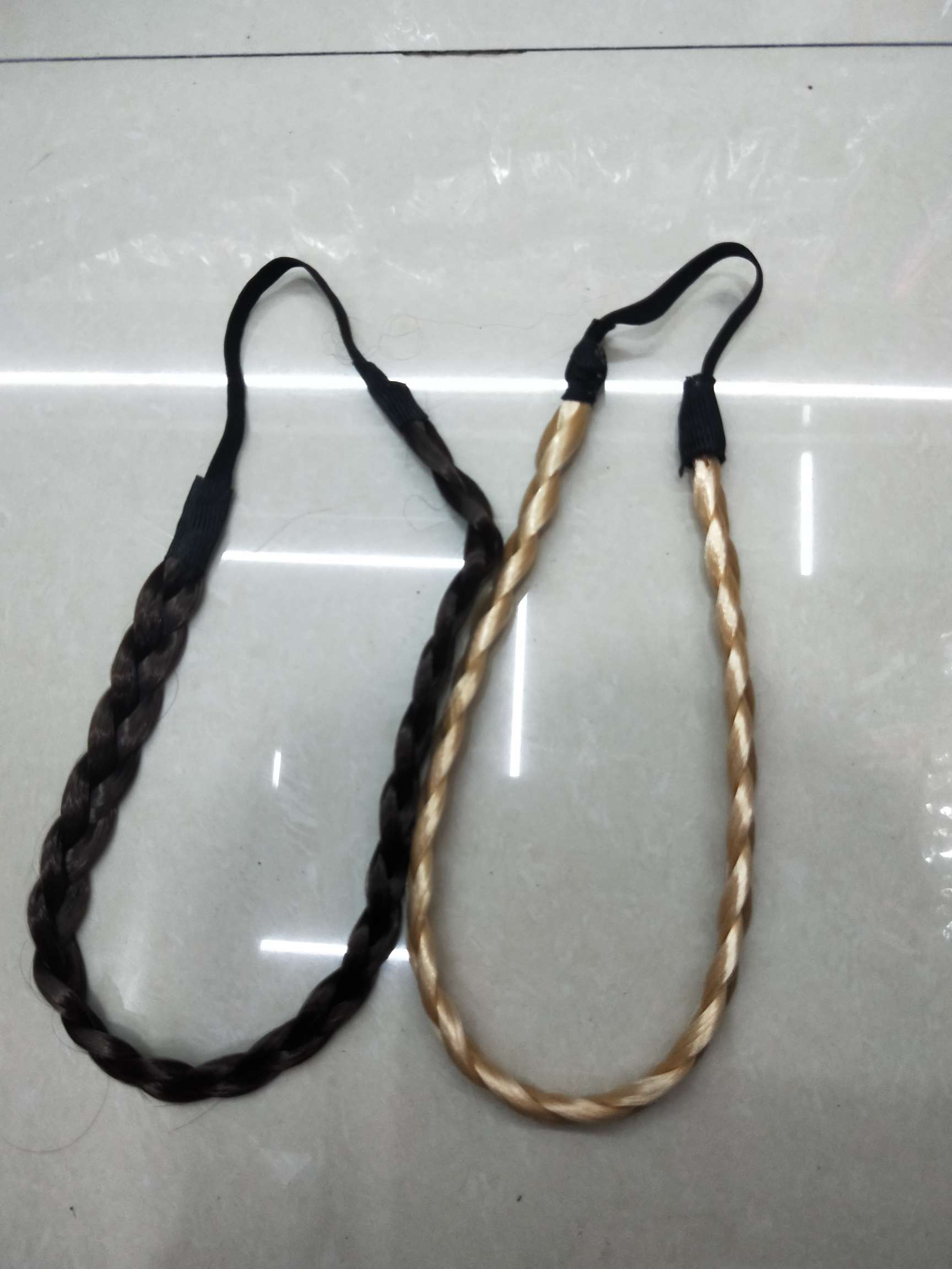 Trenzas diadema elástico peluche trenzas niños invisible no trenzado natural una pieza extensiones de cabello details Picture