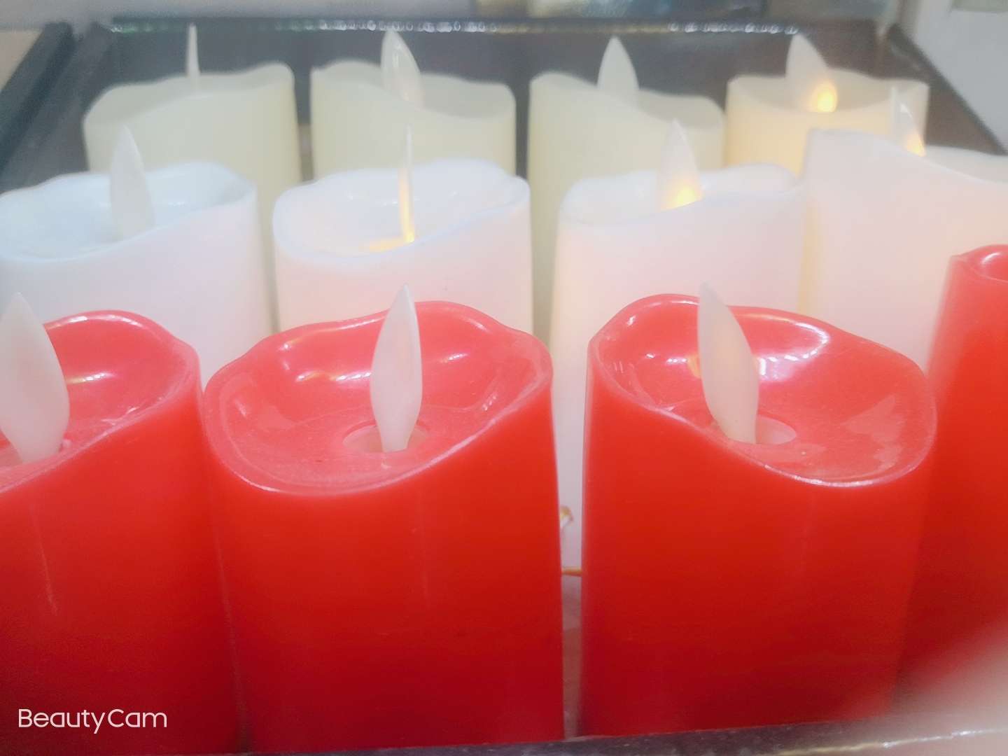 Light straight tube flat swaying candle, safety and health candle thumbnail