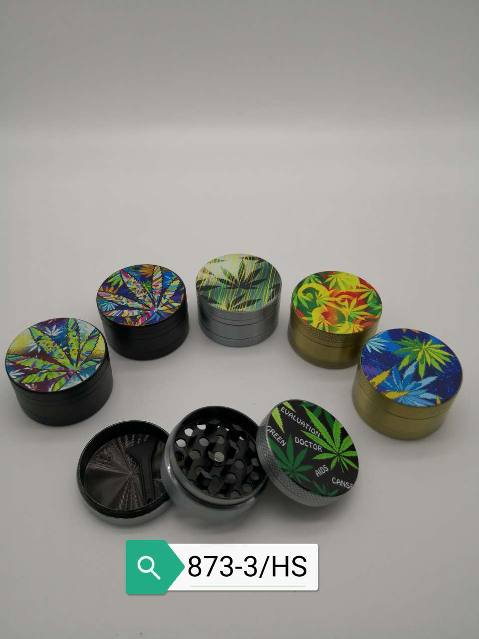 SW877-3彩印磨烟器 直径30mm 图案多款 一件240个起做细节图