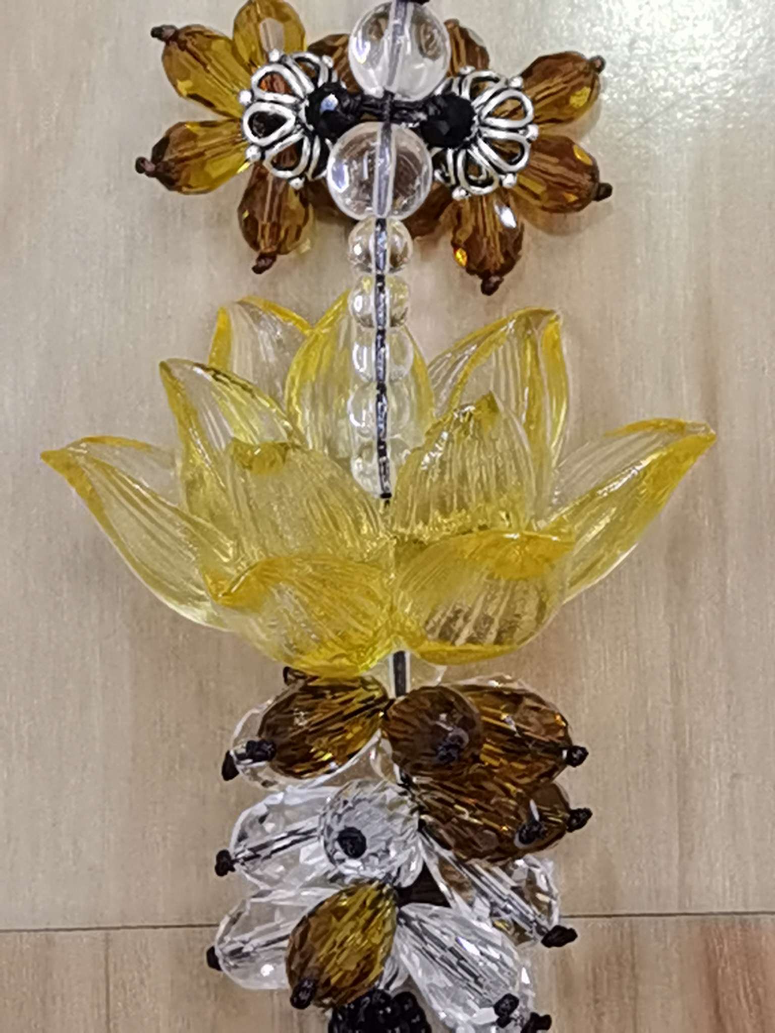 Hongyu Handicrafts Hanging Accessories, glazed three-dimensional lotus car hanging details Picture