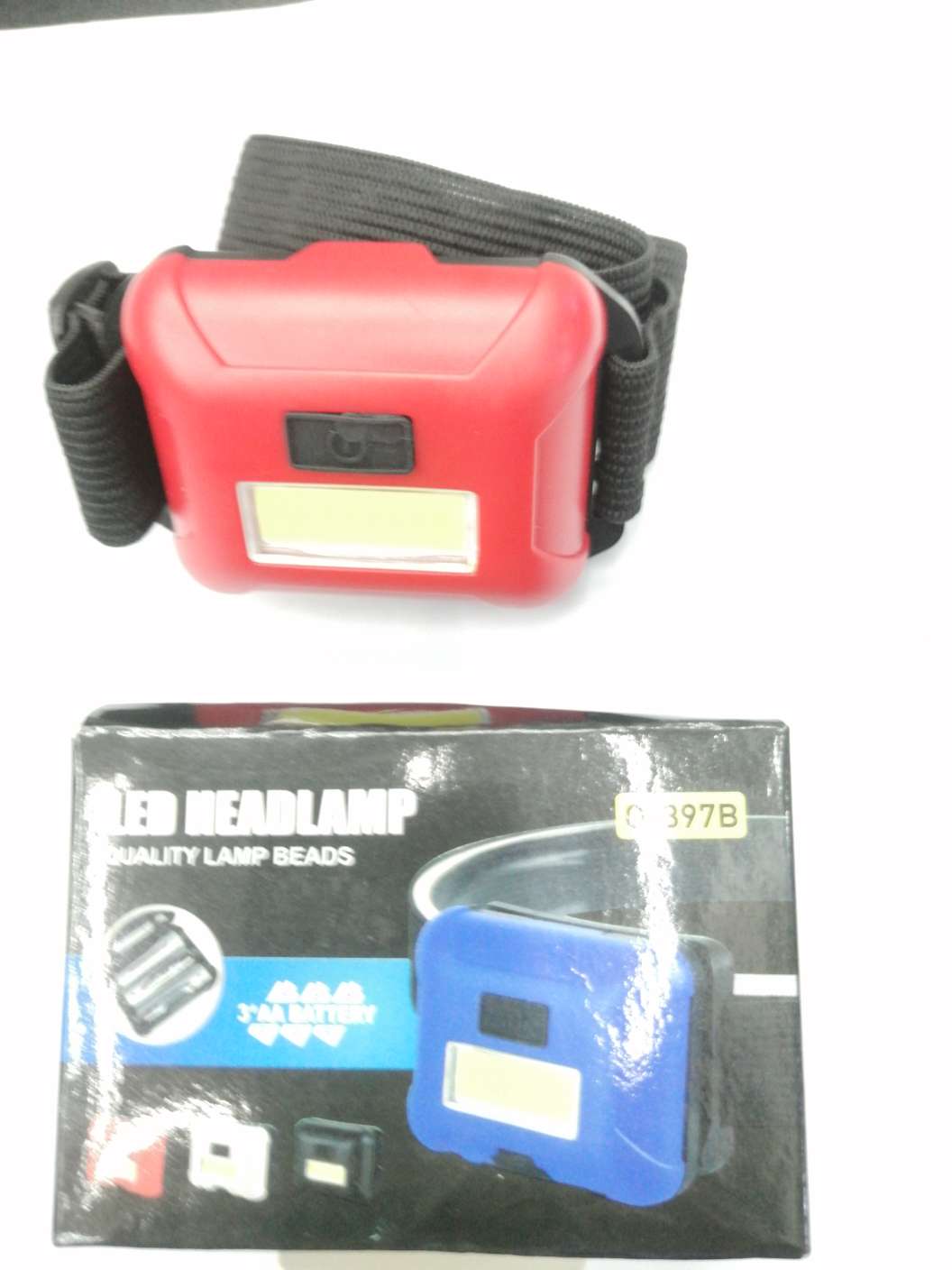 USB头灯    型号397B   材料塑料   灯泡USB   放我3节5号电池，产品图