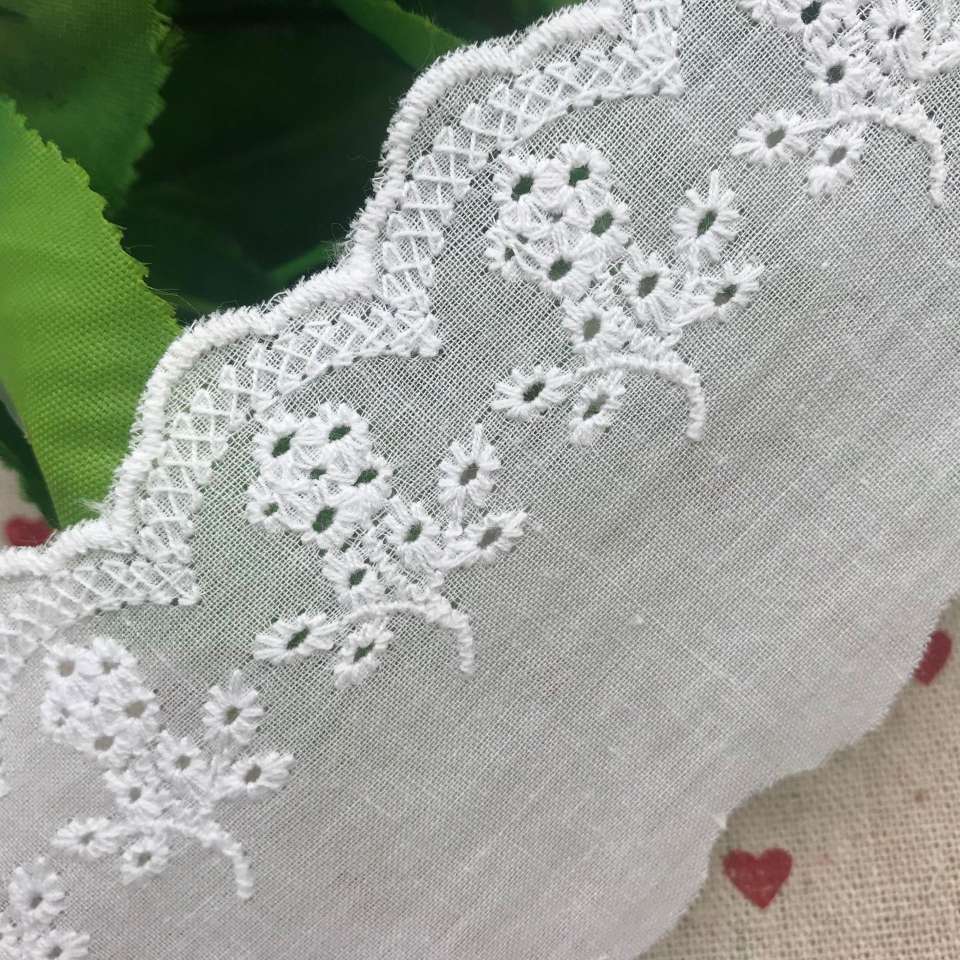 店长推荐 纯棉花边 宽度6.5cm 漂白半漂色 服装金典辅料 直销现货产品图