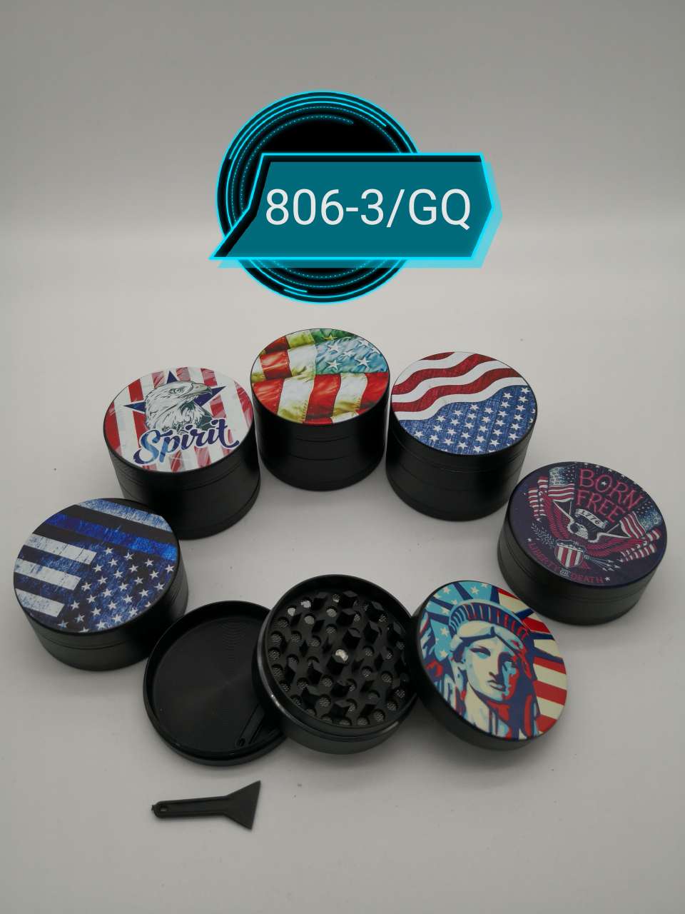 806-3彩印磨烟器 图案多（爆款）直径50mm 一件144个起做