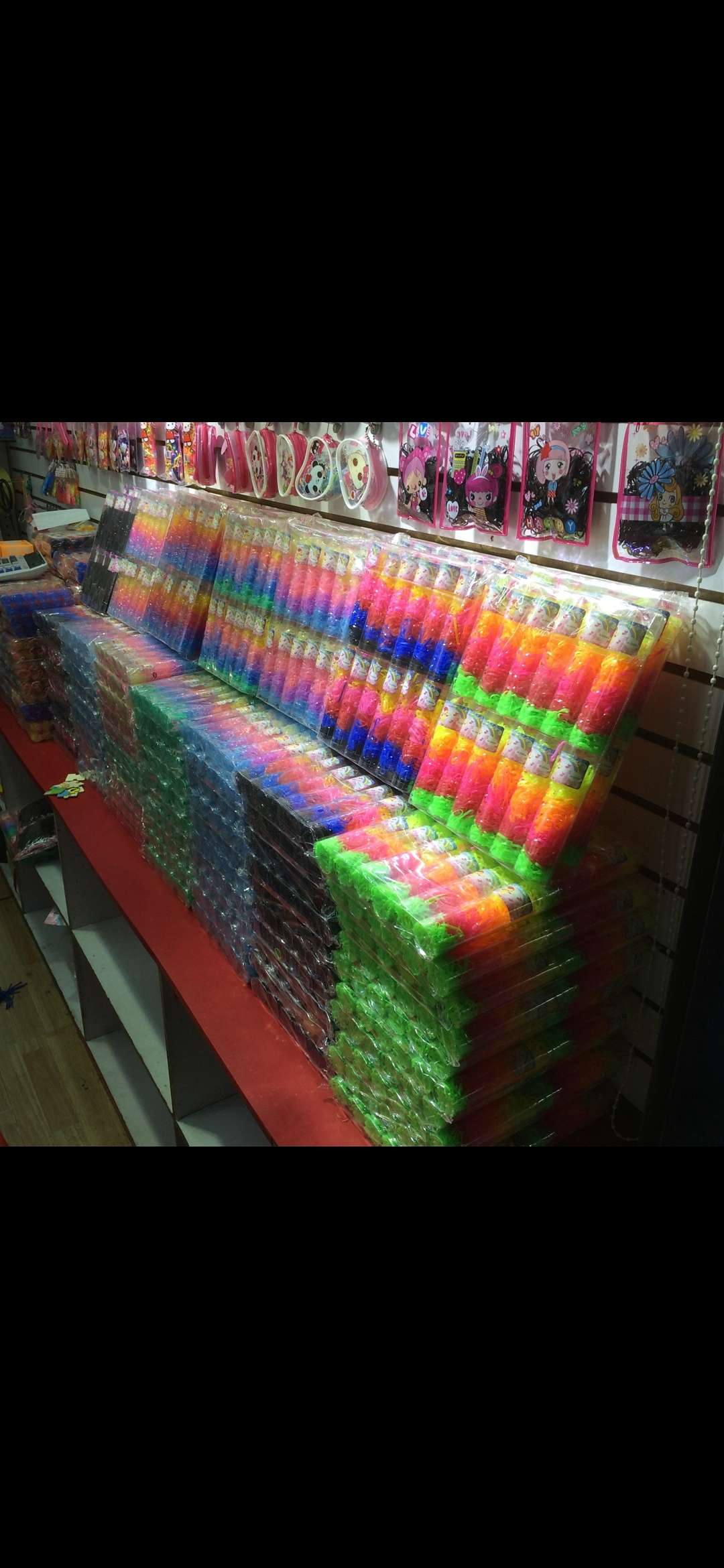 一次性筒装皮筋中筒常规6色混装一件168打