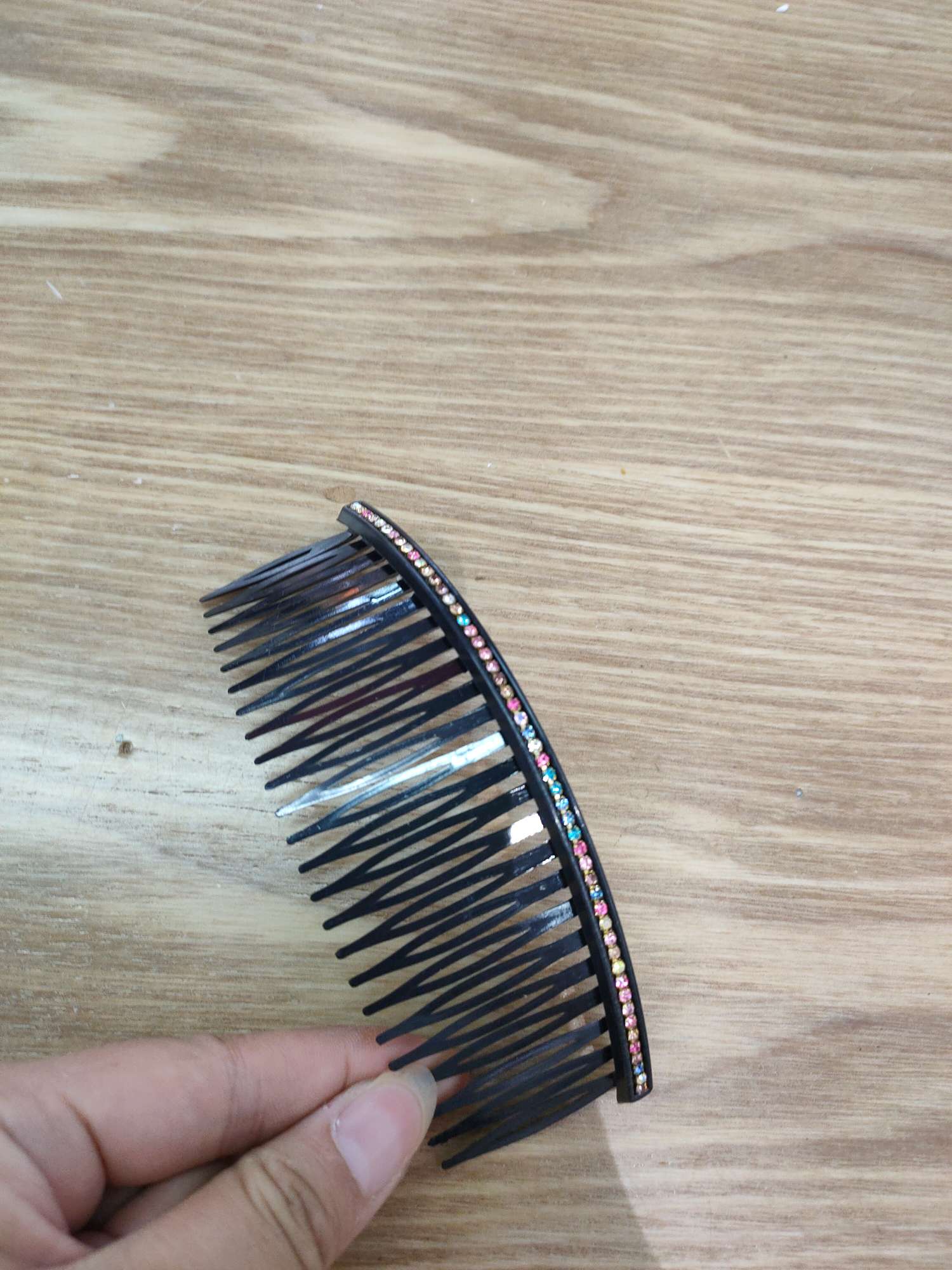 Single Row Hair Comb Korea Bangs Hair Clip Hair Accessories Korea Korea Simple Drill Hair Comb Insert Comb Women's Hair Clip Disc Hair Clip Hair Clip Item Picture