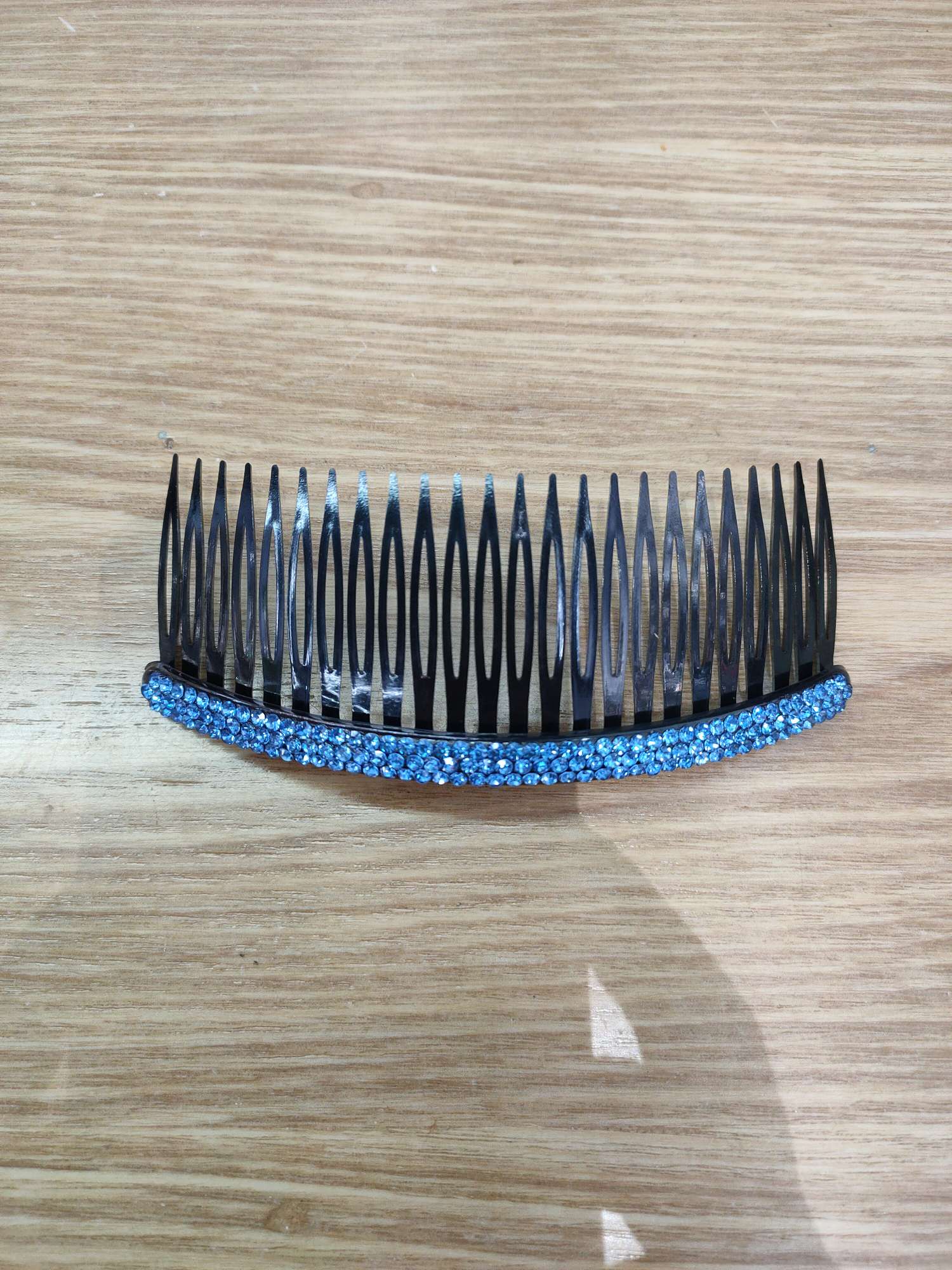 Rhinestone Comb Female 6-Color Three-Row Crystal Plastic Tooth 24-Tooth Large Hair Comb Adult Hair Accessories Item Picture