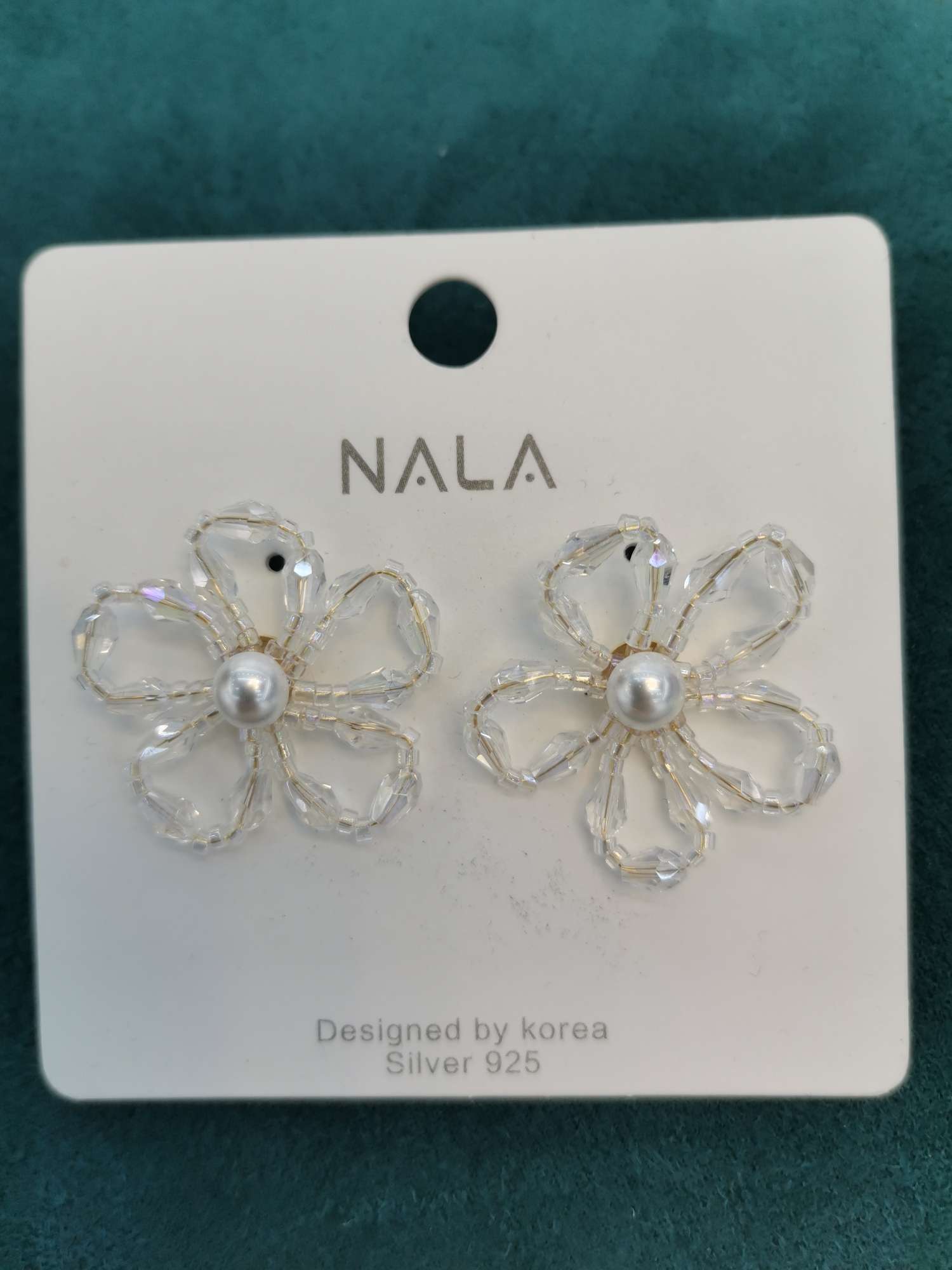 Korean sweet floral stud earrings thumbnail