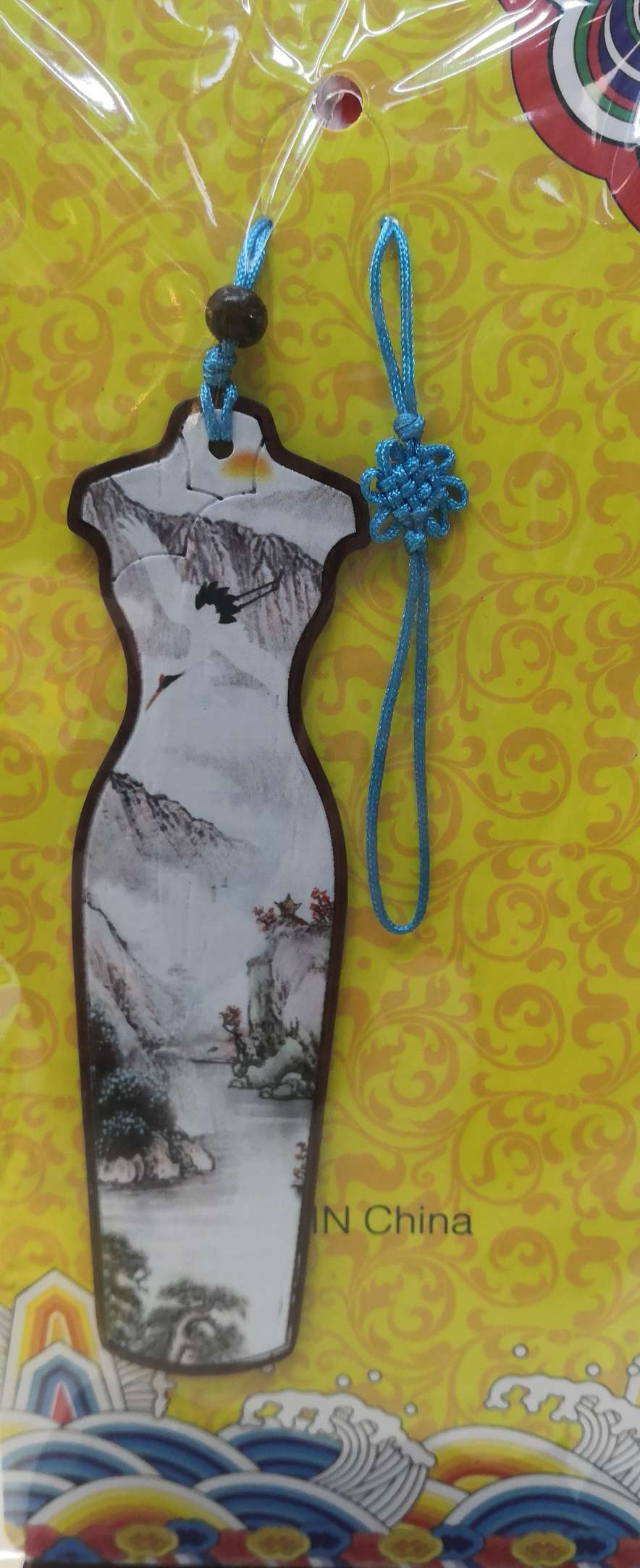 熙福工艺新款红木旗袍书签，水墨画工艺，精美创意手工中国结