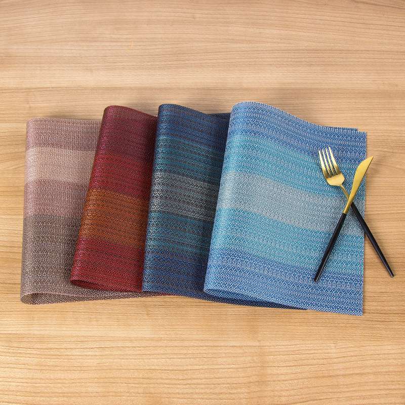 Direct selling 30* 45PVC table mat heat insulation washable family characteristic western-style food mat with gradual change encryption cup table mat thumbnail