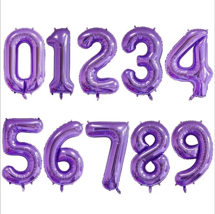 Large purple digital aluminum balloon thumbnail