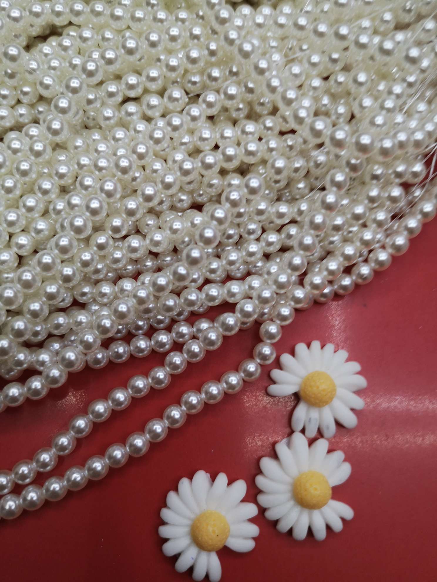 5#鱼线ABS仿珍珠直孔带线  厂家直销  价格优惠 质量保障细节图