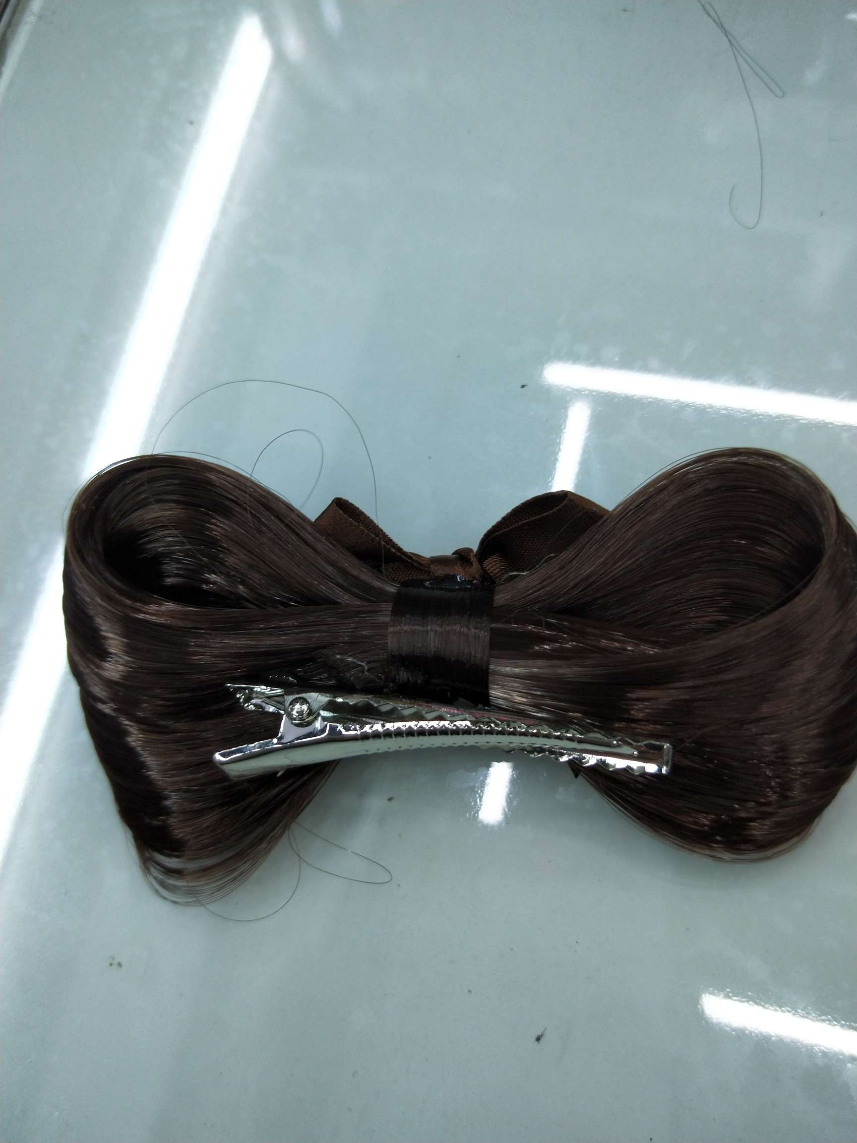 Peluca arco duckbill clip cinta del mismo color arco clip invisible traceless natural one piece extensiones details Picture