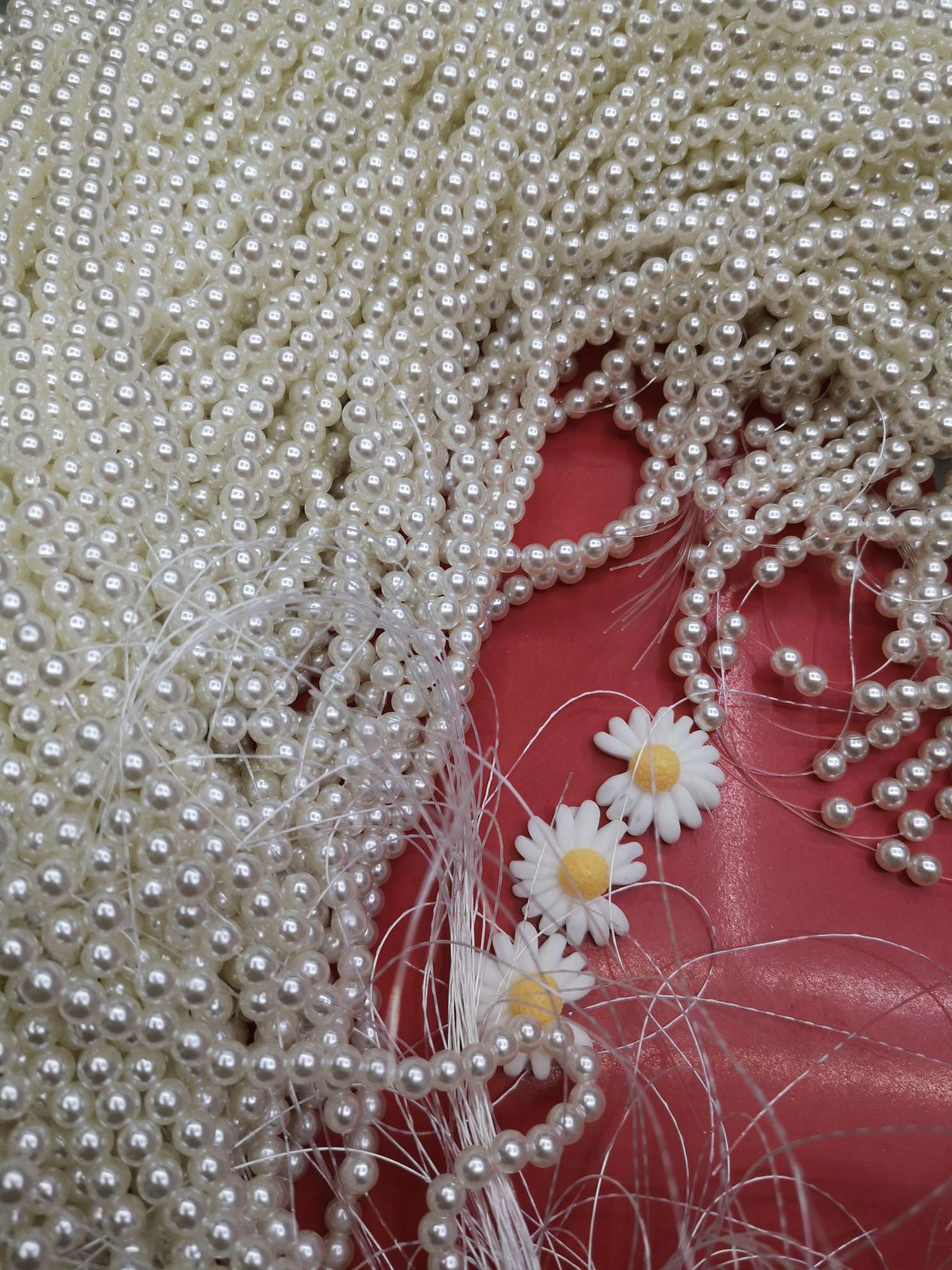 5#鱼线ABS仿珍珠直孔带线  厂家直销  价格优惠 质量保障