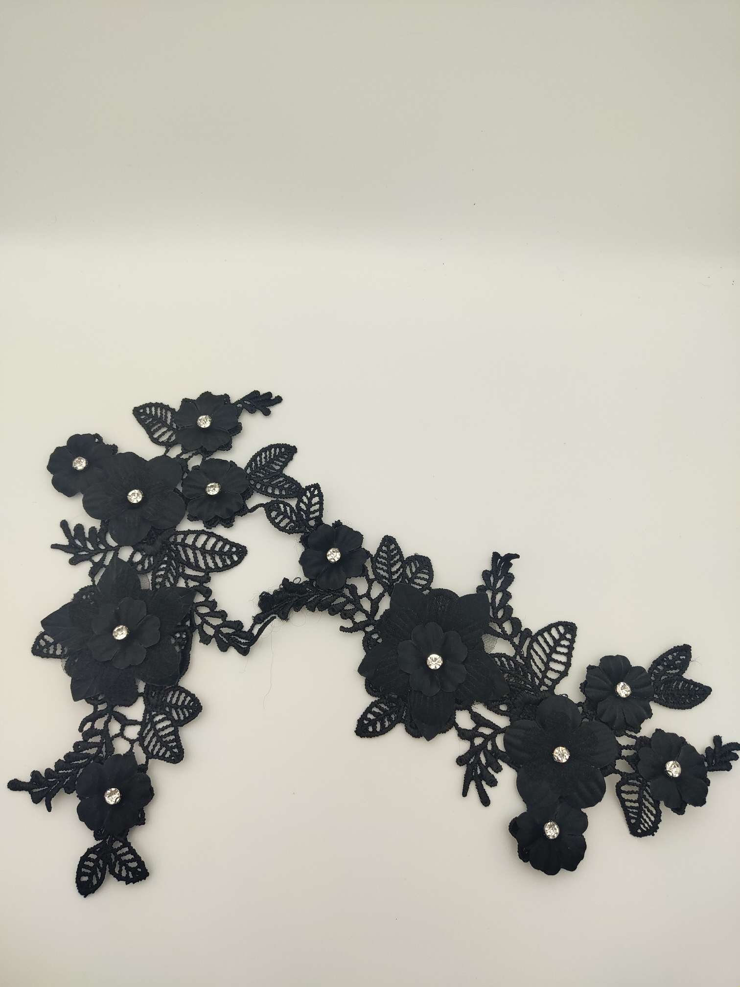 Polyester-polyester double-flower hand-stitched beaded flower clothing accessories, DIY collar flower wedding dress decoration 1-8