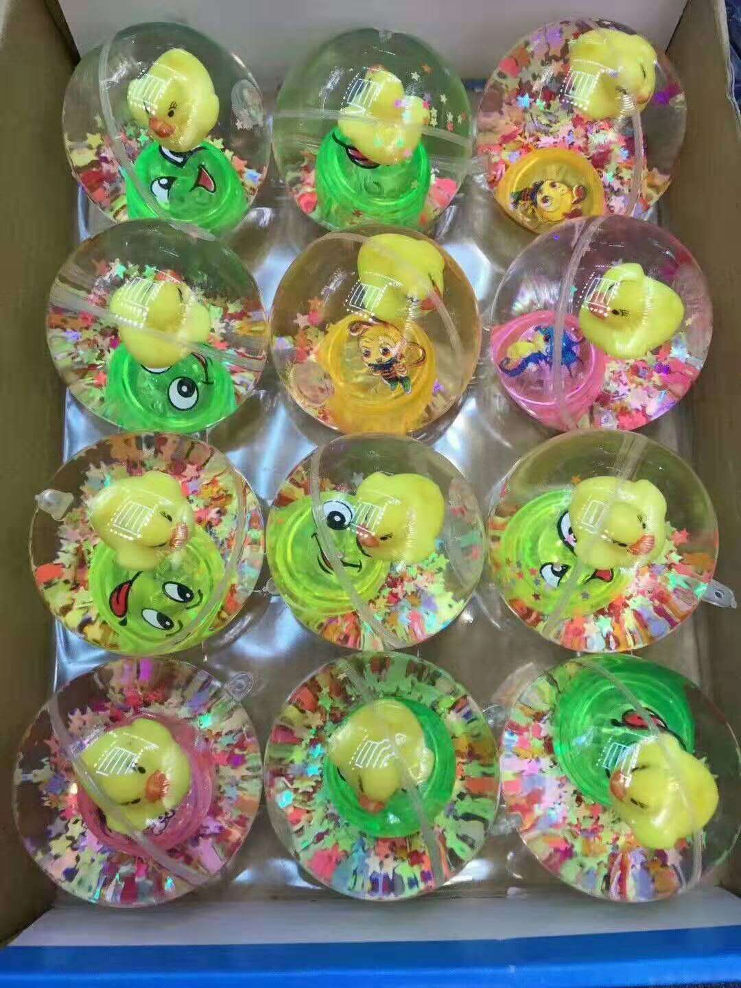 新品儿童玩具大号卡通发光弹力球闪光水晶球可带绳夜市地摊热卖款产品图