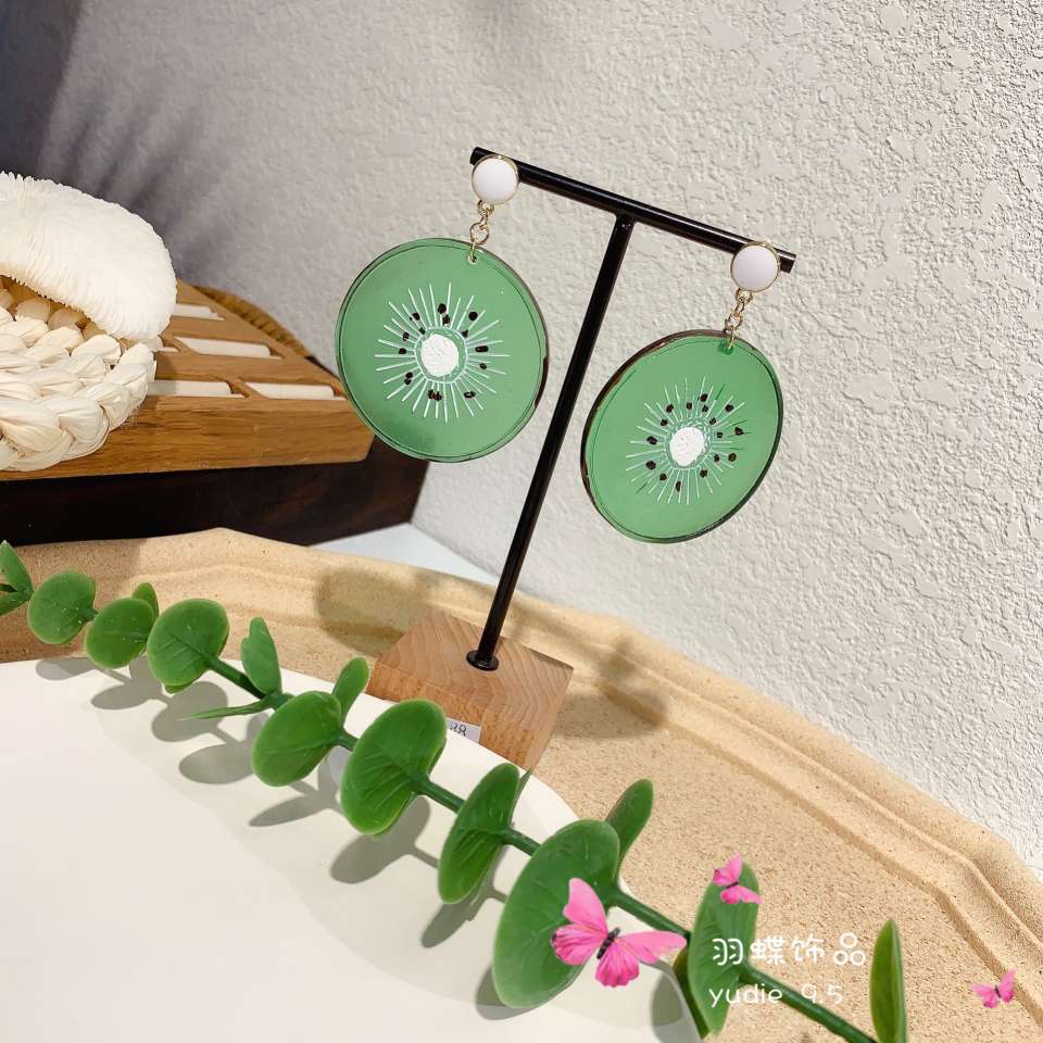 Feather butterfly ornaments fruit earrings lovely girl heart thumbnail