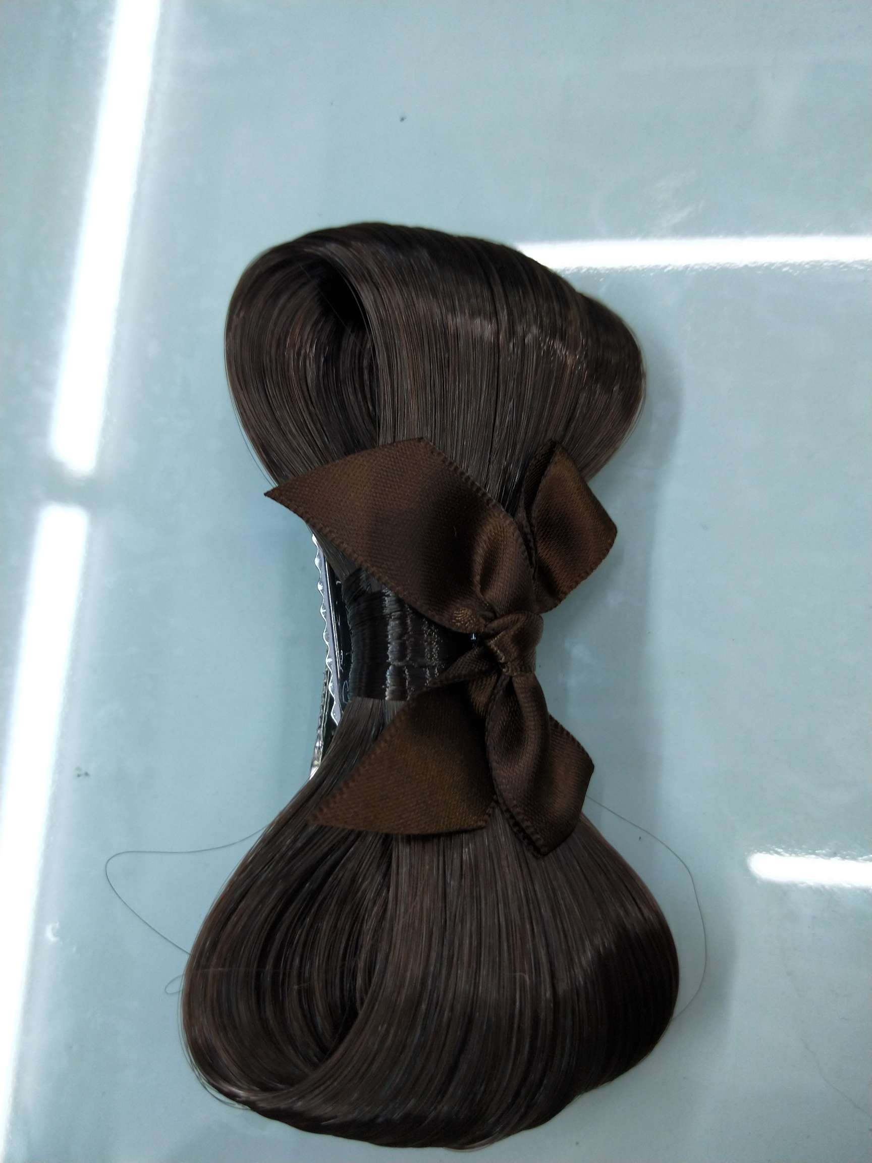 Peluca arco duckbill clip cinta del mismo color arco clip invisible traceless natural one piece extensiones Specification image