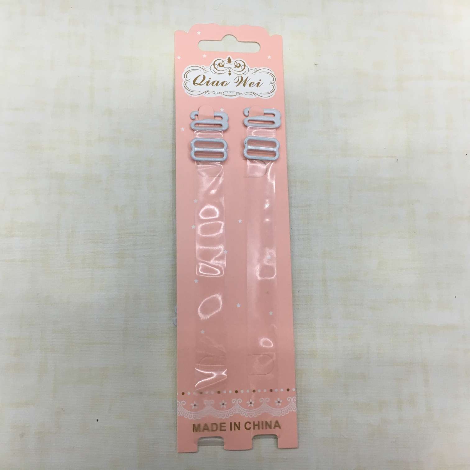 Bra underwear invisible shoulder strap transparent frosted shoulder strap electrostatic buckle shoulder strap 1.5 cm wide packaging paper card Specification drawing