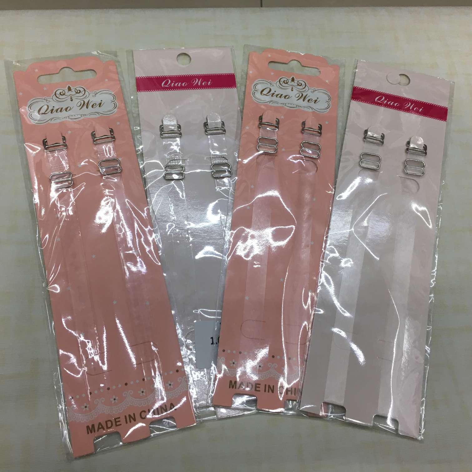 Bra underwear invisible shoulder strap transparent frosted shoulder strap stainless steel buckle shoulder strap 1cm wide packing paper card Item Picture