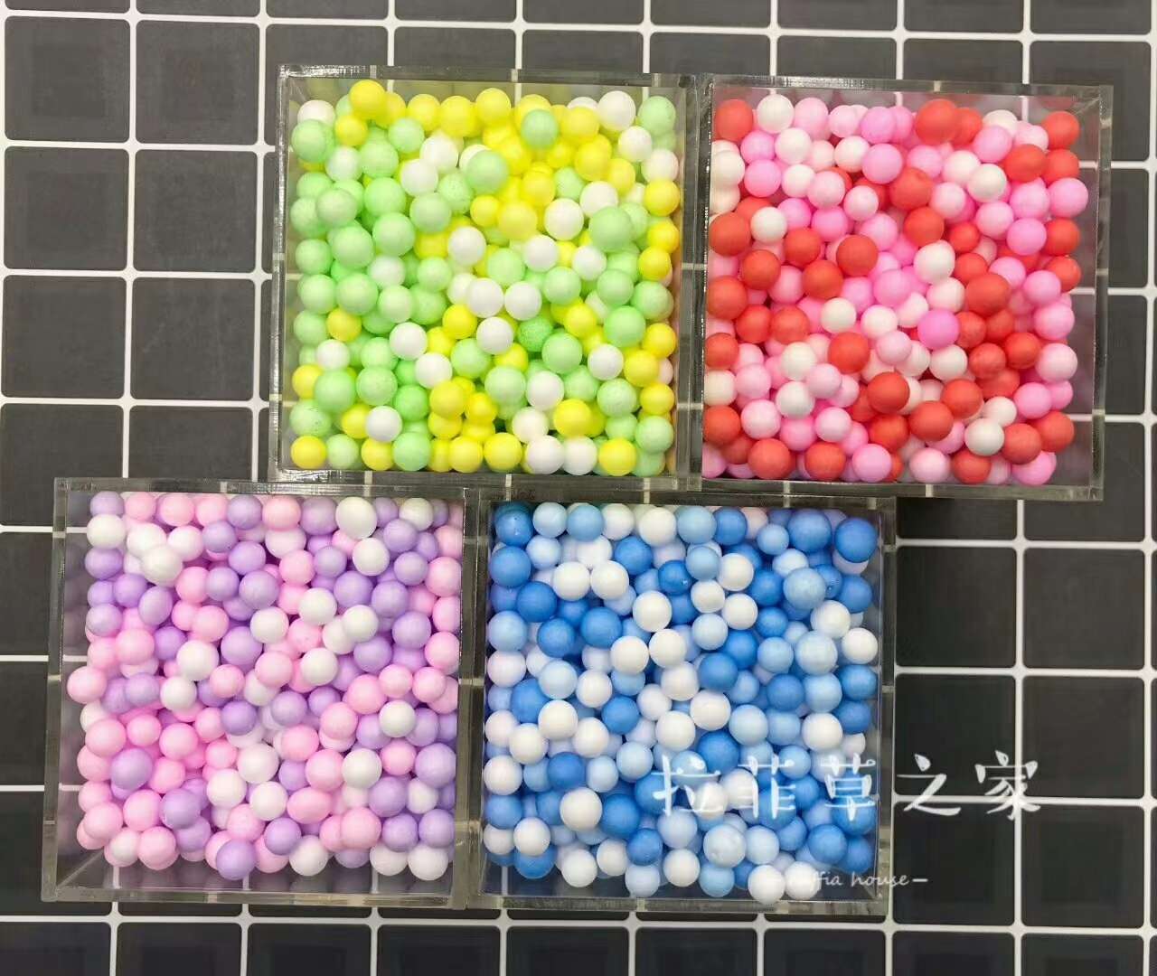 大小号泡沫粒马卡龙泡沫球礼盒玩具填充泡沫