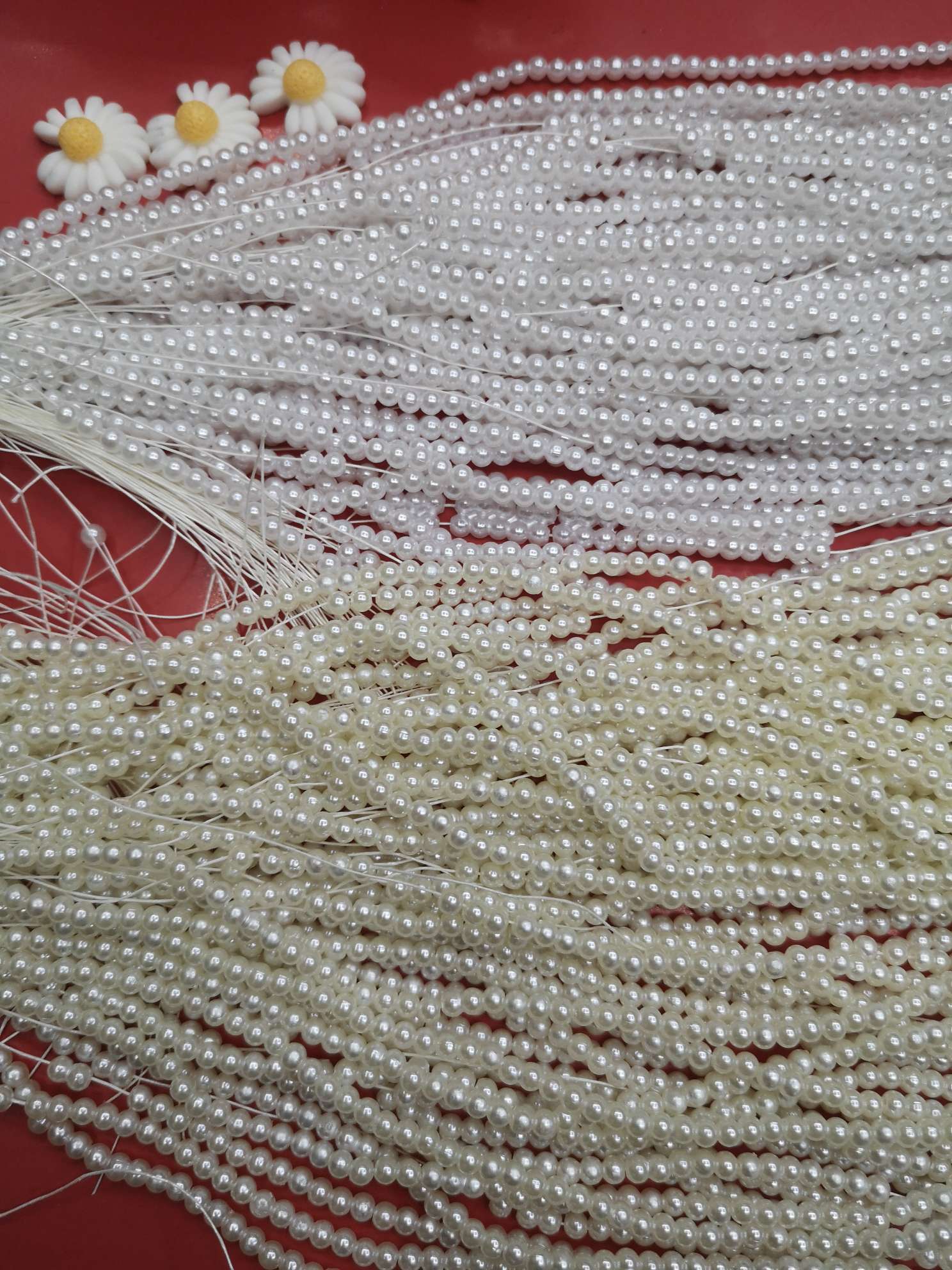4# cotton thread secondary add ribbon thread, rice white pure white thumbnail