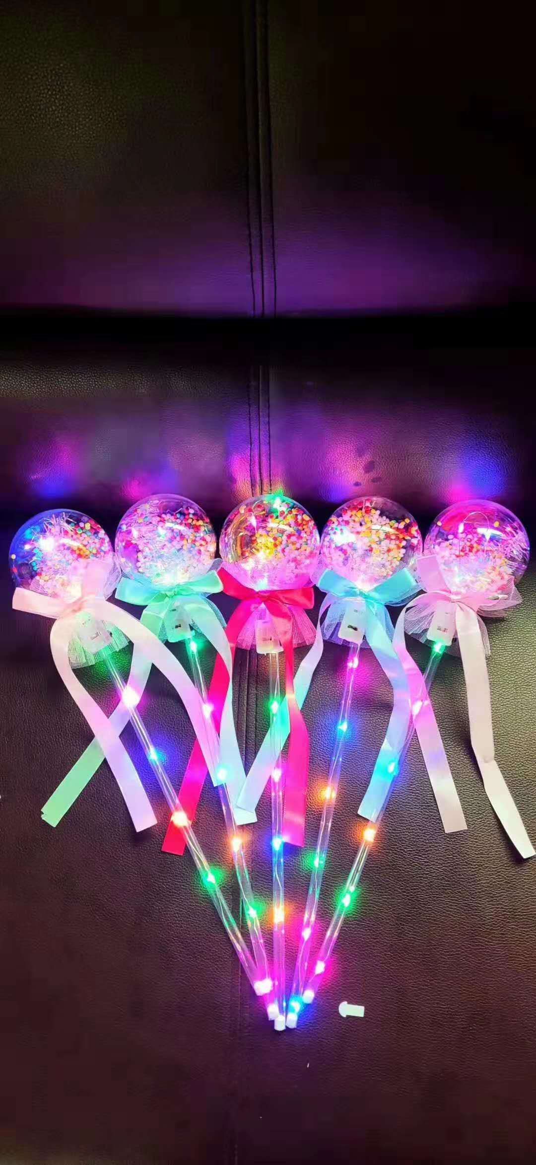 抖音新款星空球魔法棒闪光波波球仙女棒发光玩具夜市儿童广场图