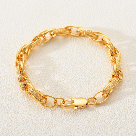 Handcrafted bracelet with titanium gold color retention electroplating and 18 real gold double protection, suitable for both men and women undefined