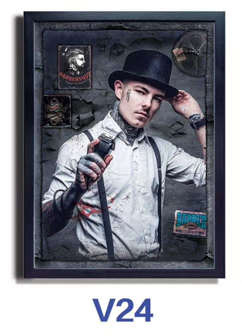 理发店专用男士画框装饰品经典男士造型画相框